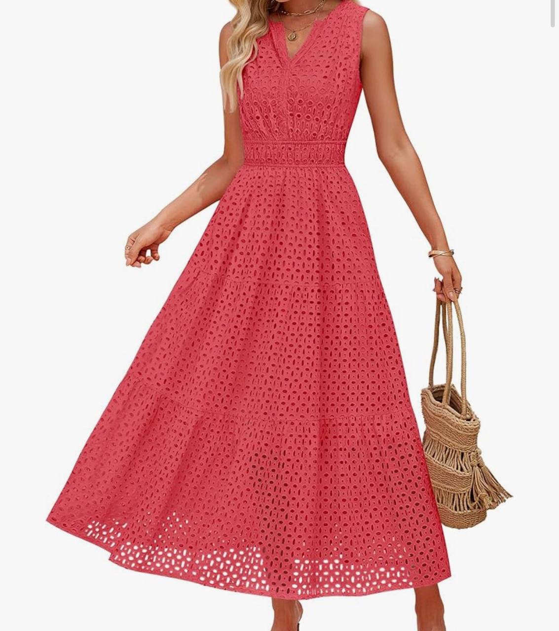 Eyelet Midi Dress