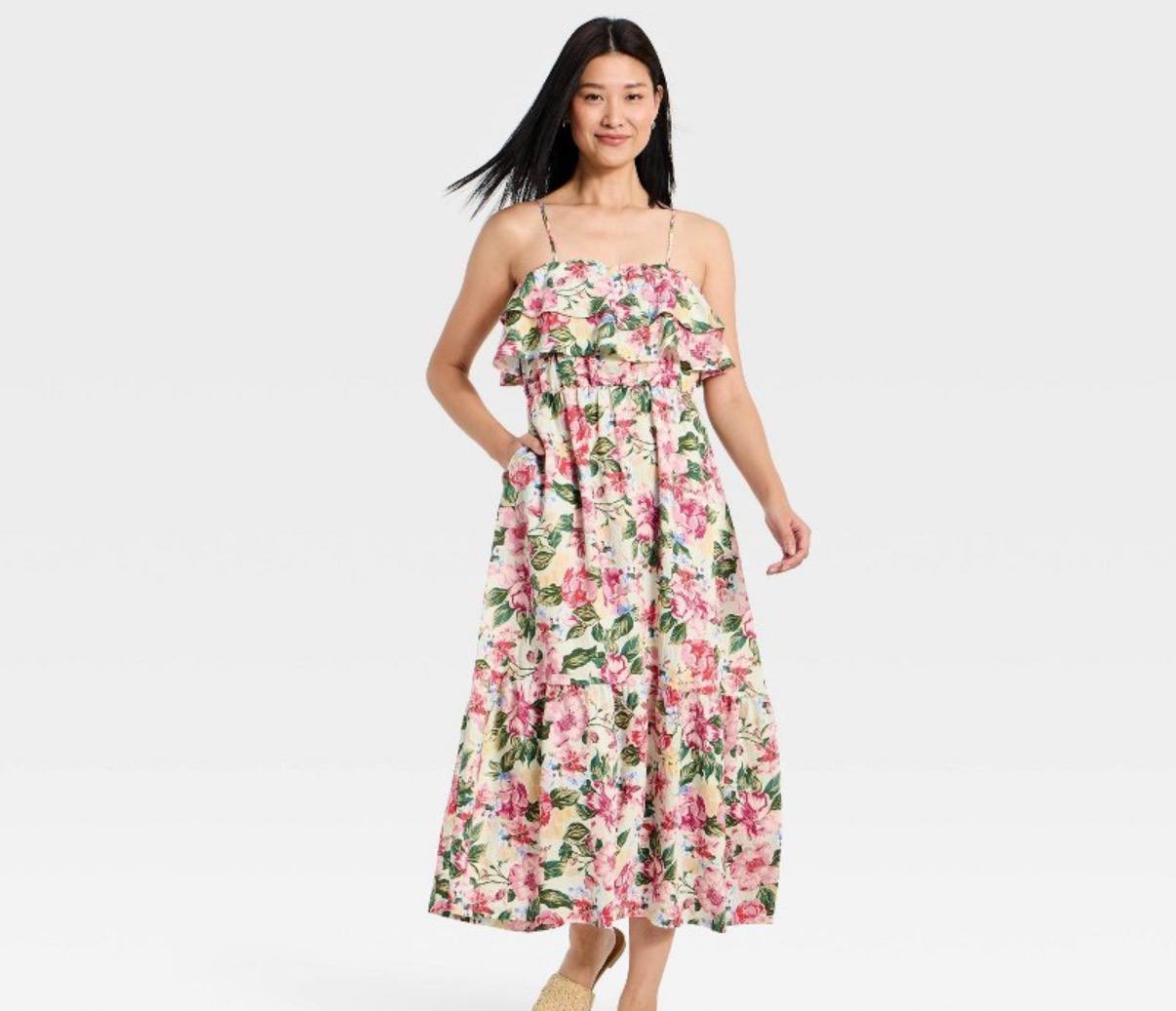A New Day Ruffle Maxi A-Line Dress