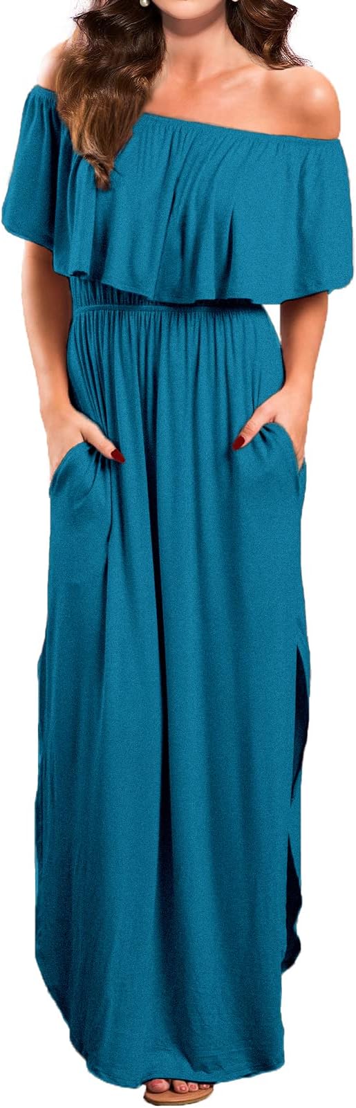 VERABENDI Off Shoulder Ruffle Maxi