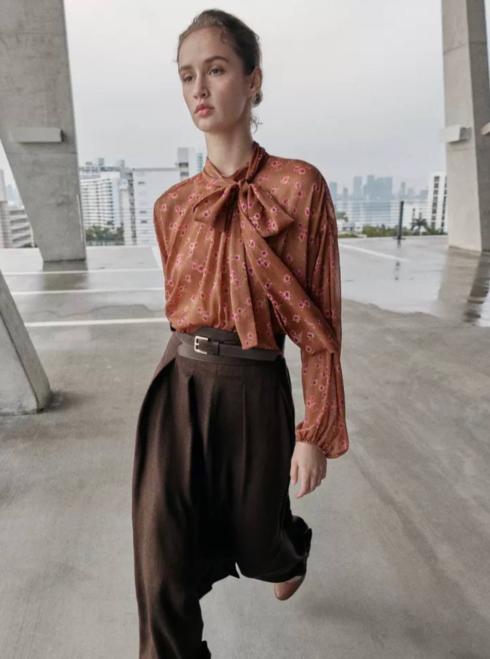 Zara Bow Print Shirt